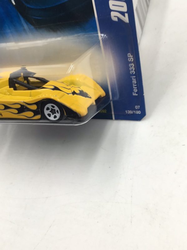 2007 Hot Wheels #139 Ferrari 333 SP Yellow PP6 Supply