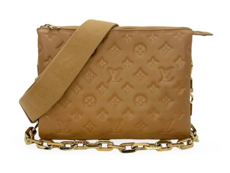 LOUIS VUITTON: Monogram Embossed Lambskin Coussin PM Supply