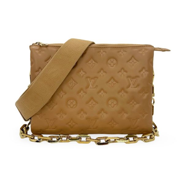 LOUIS VUITTON: Monogram Embossed Lambskin Coussin PM Supply