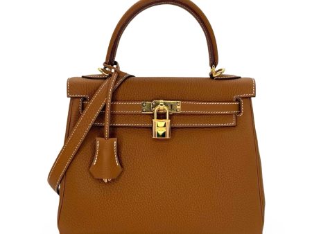 HERMÈS: Togo Kelly II Retourne 25 Gold on Sale