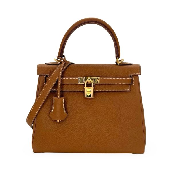 HERMÈS: Togo Kelly II Retourne 25 Gold on Sale