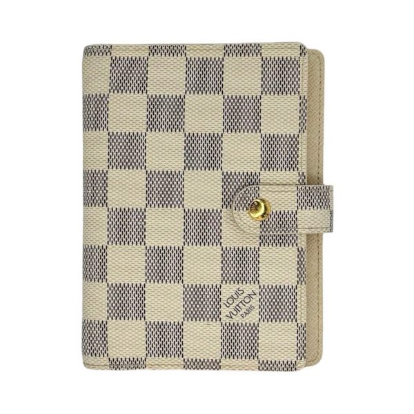 LOUIS VUITTON: Damier Azur Small Ring Agenda Cover Supply