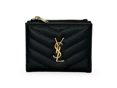 SAINT LAURENT: Grain de Poudre Cassandre Bi-Fold Wallet Supply