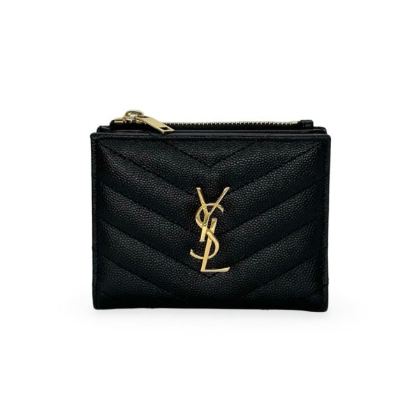 SAINT LAURENT: Grain de Poudre Cassandre Bi-Fold Wallet Supply