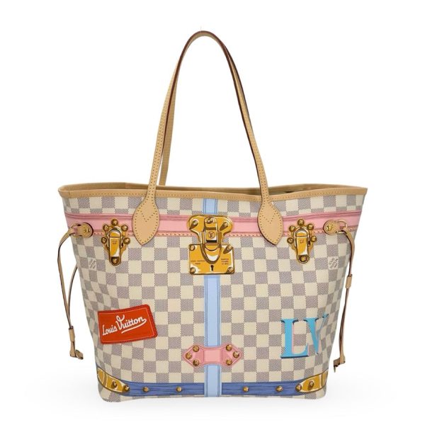 LOUIS VUITTON: Damier Azur Summer Trunks Neo Neverfull MM Hot on Sale