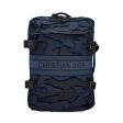 CHRISTIAN DIOR: Blue Camouflage Rolling Luggage Carry On on Sale