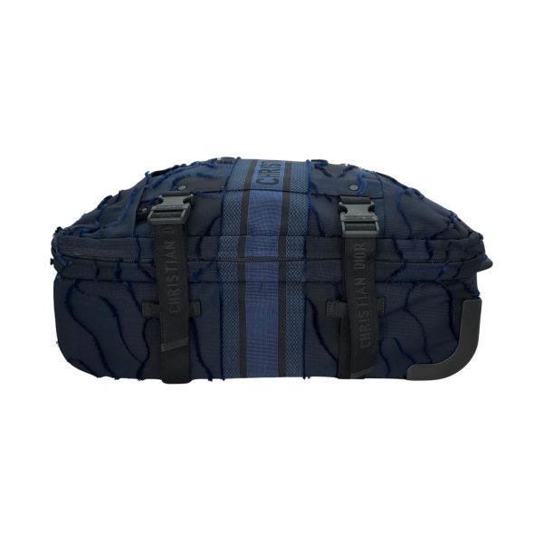 CHRISTIAN DIOR: Blue Camouflage Rolling Luggage Carry On on Sale