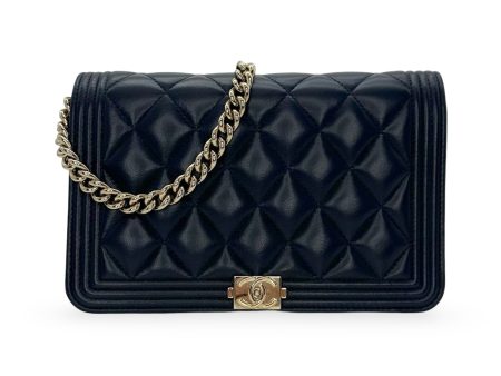 CHANEL: Quilted Lambskin Boy Wallet on a Chain Fashion