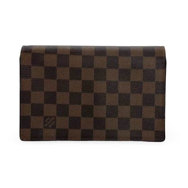 LOUIS VUITTON: Damier Ebene Vavin Chain Wallet on Sale