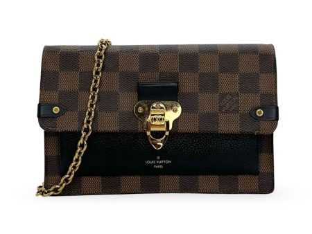 LOUIS VUITTON: Damier Ebene Vavin Chain Wallet on Sale