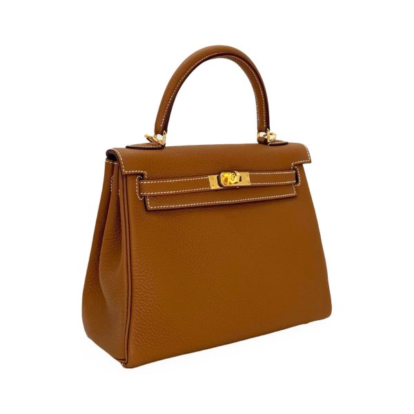 HERMÈS: Togo Kelly II Retourne 25 Gold on Sale