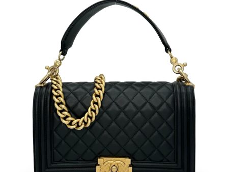 CHANEL: Quilted Lambskin Medium Top Handle Boy Bag For Discount