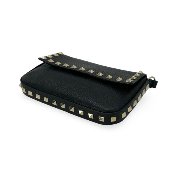 VALENTINO: Grainy Calfskin Rockstud Mini Pouch For Cheap