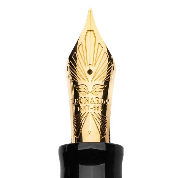 Leonardo MZ Grande Audace Art Nouveau No.8 Fountain Pen - Intense Black GT (Limited Edition) on Sale