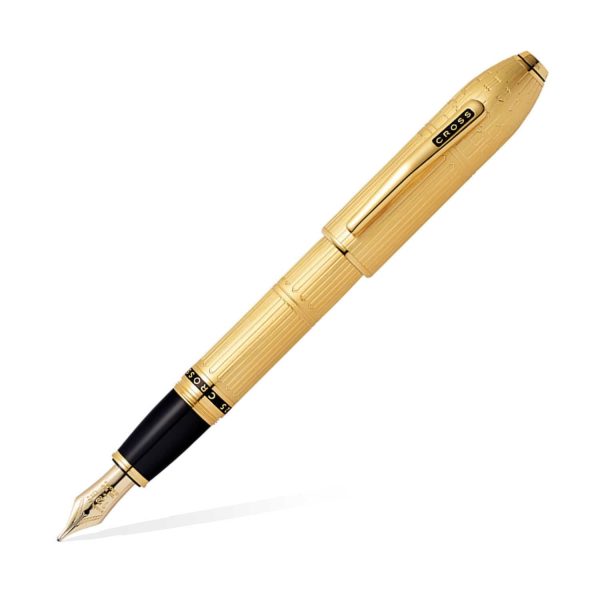 Cross Peerless 125 Fountain Pen, Gold - 18K Gold Nib For Discount