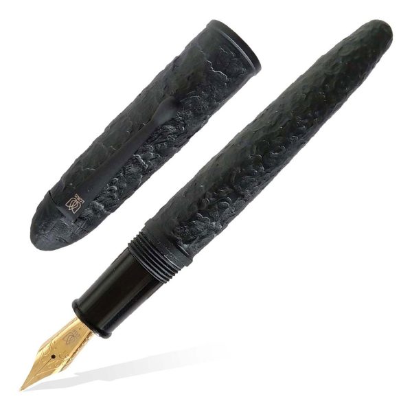 Lotus Shikhar Fountain Pen, Hammered Matte Black - Jowo Steel Nib For Sale