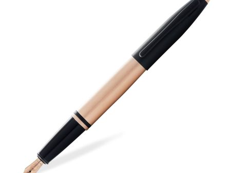 Cross Calais Fountain Pen - Brushed Rose Gold & Black Discount