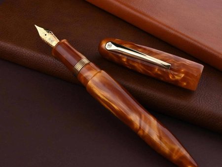 Lotus Vikrant Fountain Pen, Amber - Jowo Steel Nib Sale