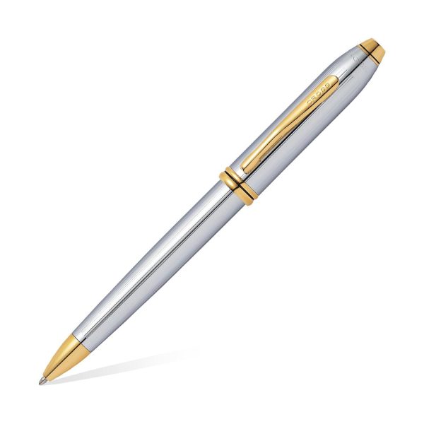 Cross Townsend Ball Pen, Chrome   Gold Trim Cheap