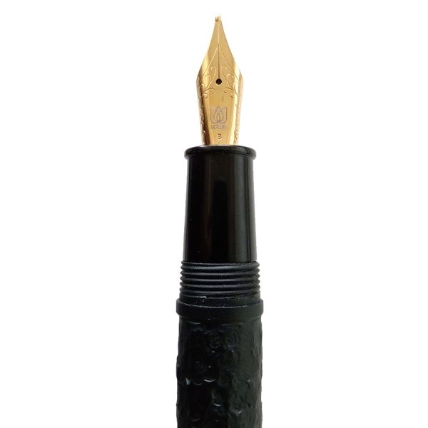 Lotus Shikhar Fountain Pen, Hammered Matte Black - Jowo Steel Nib For Sale