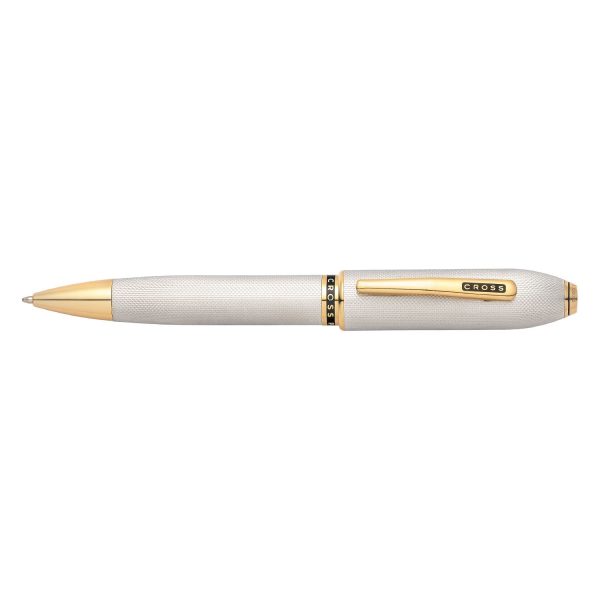 Cross Peerless 125 Ball Pen, Textured Platinum   Gold Trim Sale