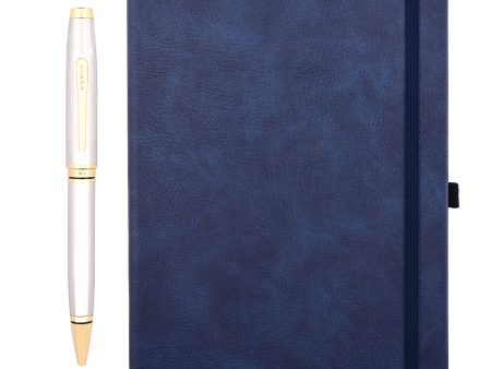 Cross Gift Set - Coventry Medalist Ball Pen with Blue A5 Notebook Hot on Sale