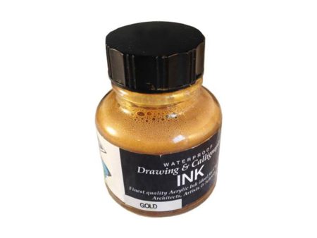 Diamine Calligraphy & Drawing Acrylic Ink Bottle, Gold - 30ml Online