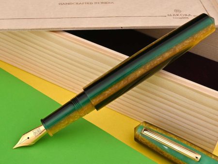 Lotus Saral Halos Special Edition Fountain Pen, Chartreuse - Steel Nib For Cheap