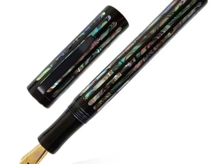 Lotus Mother Of Pearl Raden Fountain Pen, Black - Jowo Steel Nib on Sale