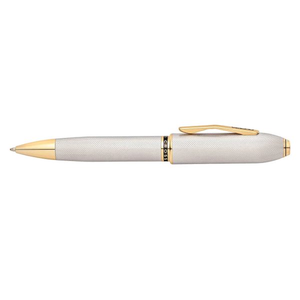 Cross Peerless 125 Ball Pen, Textured Platinum   Gold Trim Sale