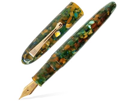 Lotus Shikhar Fountain Pen, Green Yellow - Jowo Steel Nib Fashion