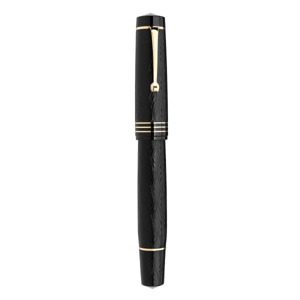 Leonardo MZ Grande Audace Art Nouveau No.8 Fountain Pen - Intense Black GT (Limited Edition) on Sale