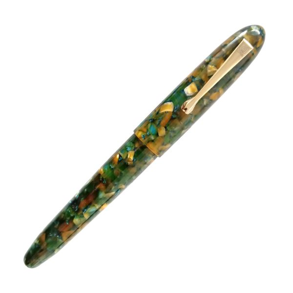 Lotus Shikhar Fountain Pen, Green Yellow - Jowo Steel Nib Fashion