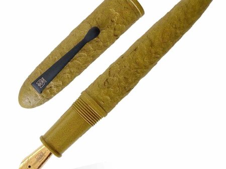 Lotus Shikhar Fountain Pen, Hammered Olive Green - Jowo Steel Nib on Sale