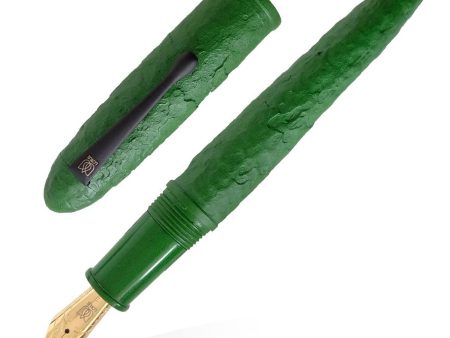 Lotus Shikhar Fountain Pen, Hammered Leaf Green - Jowo Steel Nib Online now