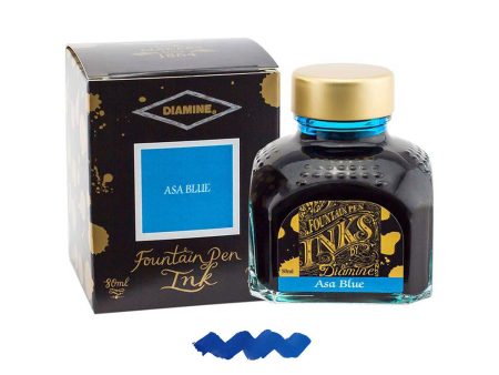 Diamine Asa Blue Ink Bottle - 80ml For Sale