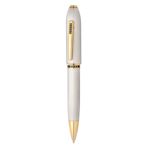 Cross Peerless 125 Ball Pen, Textured Platinum   Gold Trim Sale