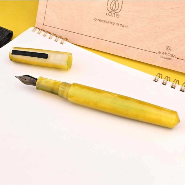 Lotus Saral Halos Special Edition Fountain Pen, Ocherous - Steel Nib Supply