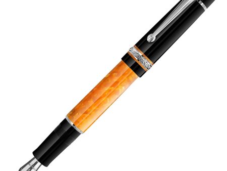 Delta Dolce Vita DV 2.0 Premiere Fountain Pen - Black Orange CT Online now