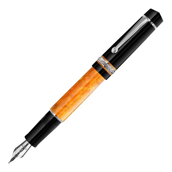 Delta Dolce Vita DV 2.0 Premiere Fountain Pen - Black Orange CT Online now