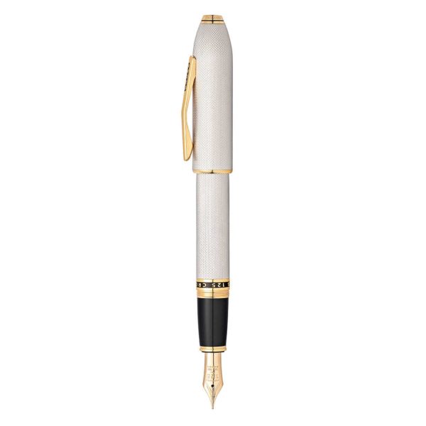 Cross Peerless 125 Fountain Pen, Silver   Gold Trim - 18K Gold Nib Online now